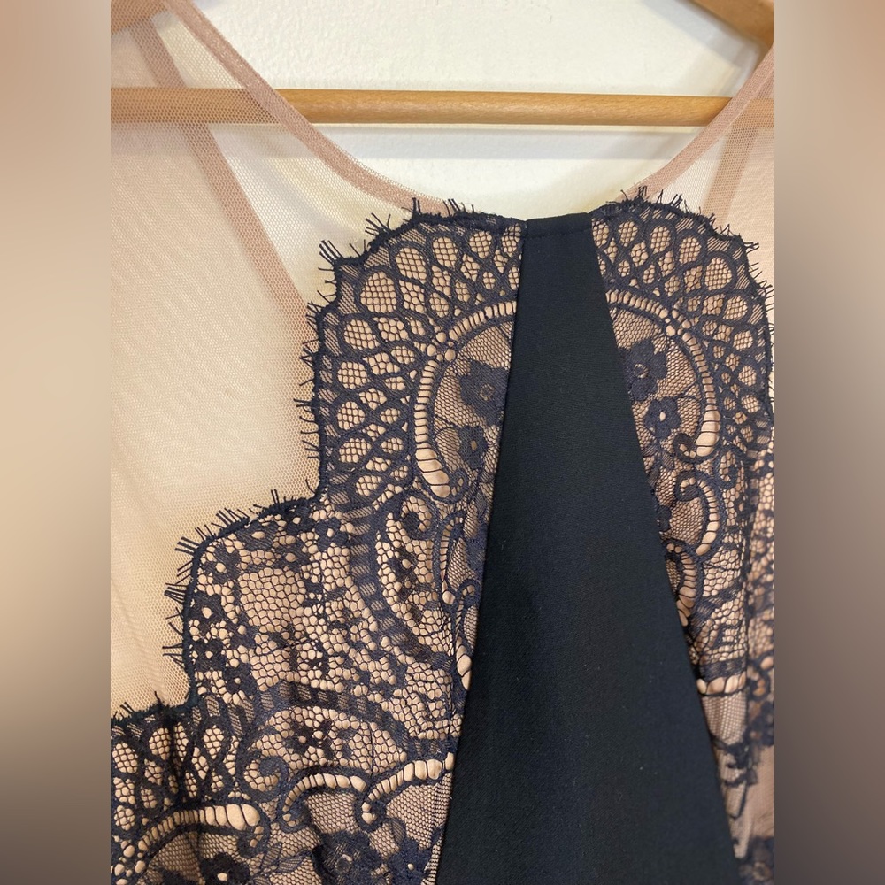 BCBGMaxAzria Black and Nude Lace Mini Dress - Picture 6 of 10
